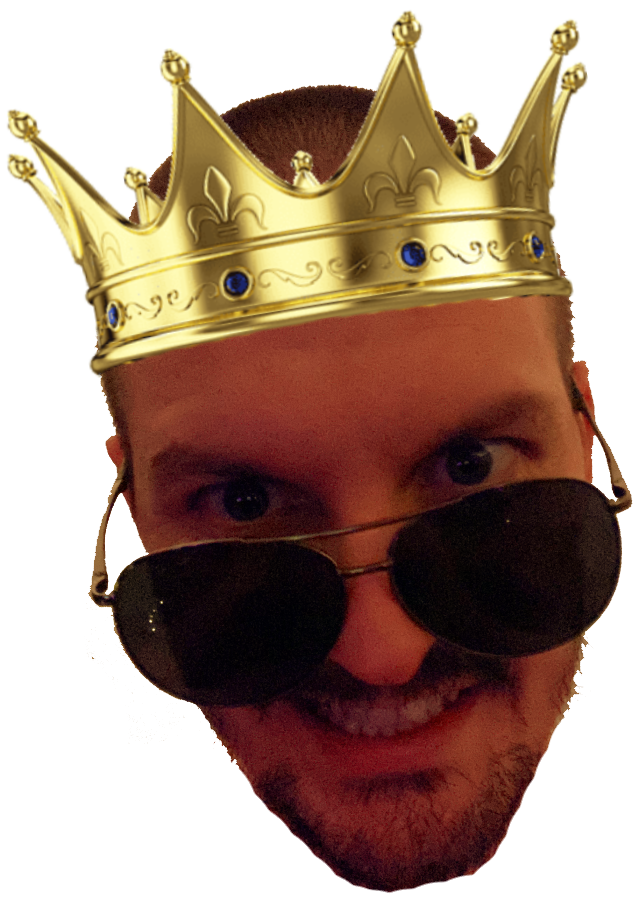 The Poop King wearing a crown - Slide 1